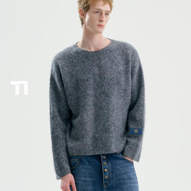 TIWILLTANG启世录“柔愈雾霭”套头皮标毛衫