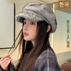 雀说 加厚加绒仿水貂绒八角帽女韩系显脸小大头贝雷帽子M3875 商品缩略图0