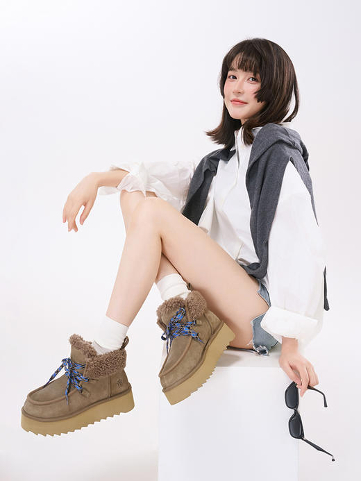 隆丰起程 女士 厚底泰迪羊毛雪地靴 芙卡拉SW5W224YW 商品图7