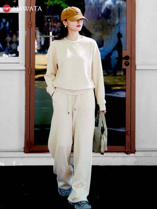 哈瓦塔双层圆领拼色科技绒套装  H350161 商品图1