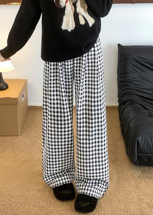 【YW】无忧购加绒多巴胺松弛感慵懒撞色格子直筒山本阔腿裤 H-2024（截单后3-5天发货） 商品图11