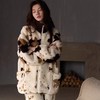 雀说 新款印花睡衣女秋冬新款家居服珊瑚绒加厚加绒拉链保暖衣套装ALW25008 商品缩略图2