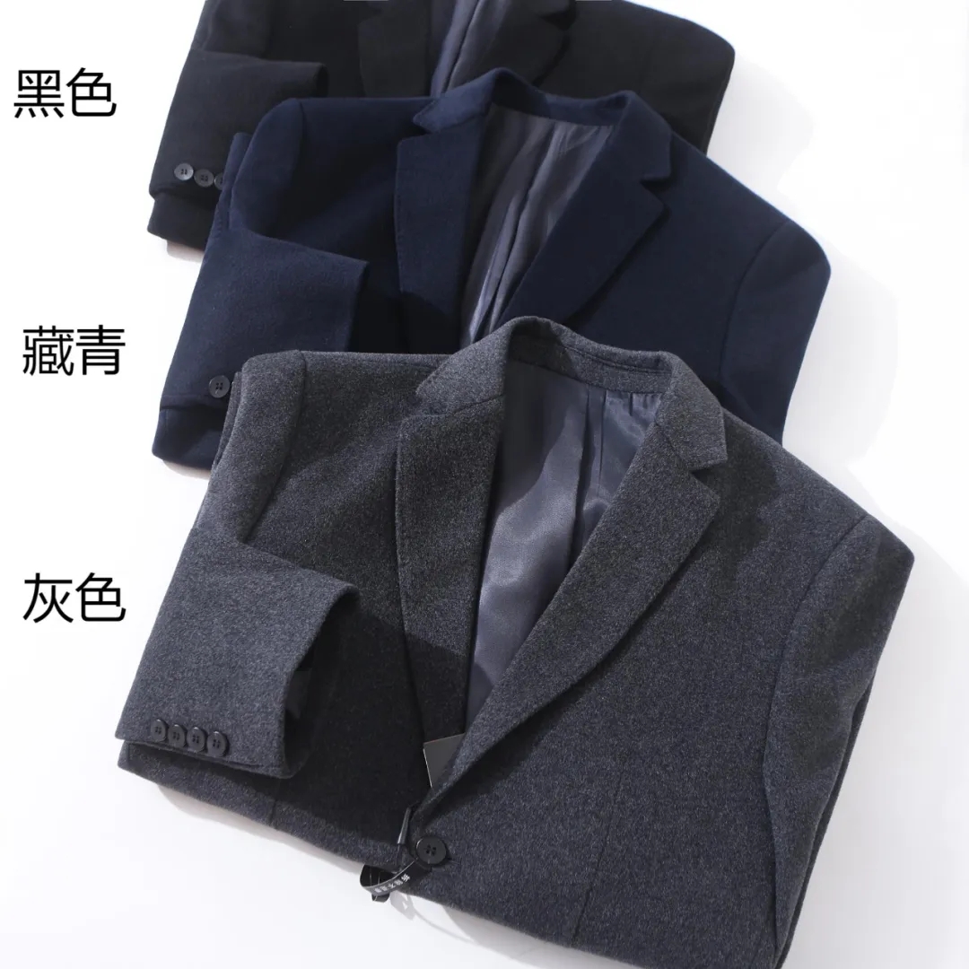100绵羊毛意式轻奢秋冬男士防风保暖商务休闲西服