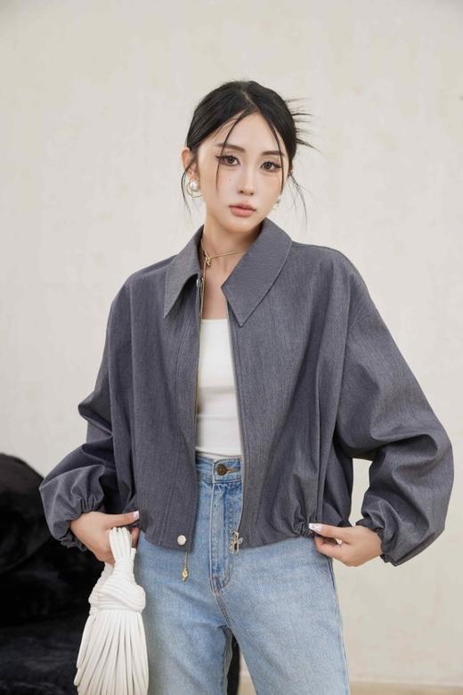 LNNNS 灰色率性立领短款夹克外套 20797 商品图2