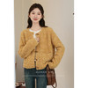 鹿向南「小熊松栗」姜黄色短款盘扣开衫毛衣外套女秋冬高级感上衣 商品缩略图4