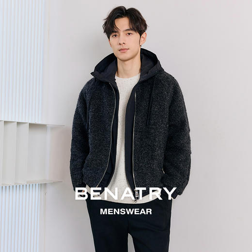 贝纳川羊毛连帽羽绒服ECT405136 商品图0