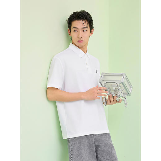 【凉感】GXG男装 钢印设计polo衫短袖男休闲翻领上衣 25夏新品 商品图4