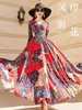 「断码清仓」波西米亚长裙到脚踝超长雪纺连衣裙 L码 ZFYY009 商品缩略图0