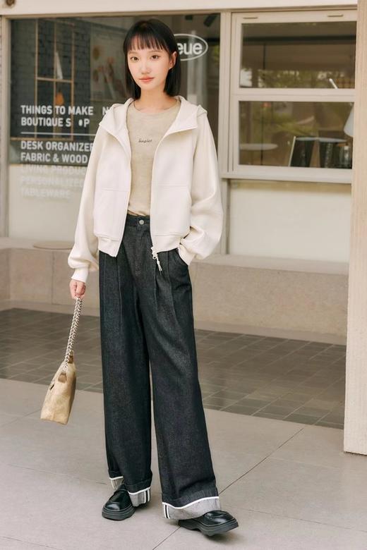 HAYES 米色休闲拉链连帽卫衣 20961 商品图2