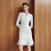 IWY/气质米白色西装连衣裙女新款收腰正式场合宴会鱼尾裙Q1480 商品缩略图1