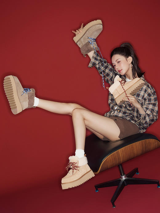 隆丰起程 女士 厚底泰迪羊毛雪地靴 芙卡拉SW5W224YW 商品图5