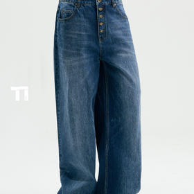 启世录TIWILLTANG“晕染界域”排扣牛仔裤