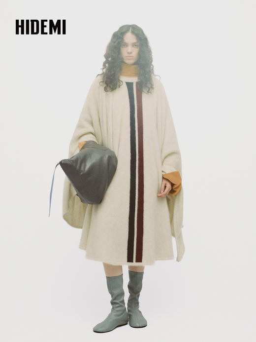 HIDEMI 弹力羊皮圆头中筒靴小众堆叠感平底时装靴袜靴 商品图4