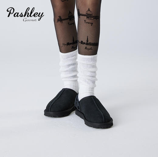 【梅花出品】羊皮毛一体平底低帮圆头软底拖鞋HZ003 商品图1