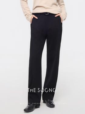 THESOONG"权威裤"加厚加绒天鹅绒面抗皱肌理感中腰休闲裤HBKZ7302