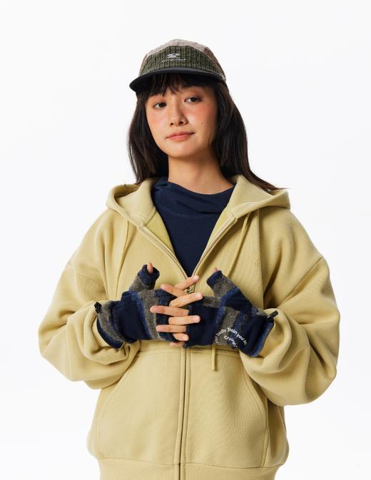 CryingCenter漩涡条纹抓绒针织户外徒步秋冬半指手套配饰哭喊中心 商品图3