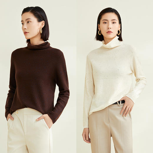 【特价】玳莎半高领/半高领套头毛衣女 混金葱高级感优雅长袖针织毛衫   CD33302/CD33301 商品图5