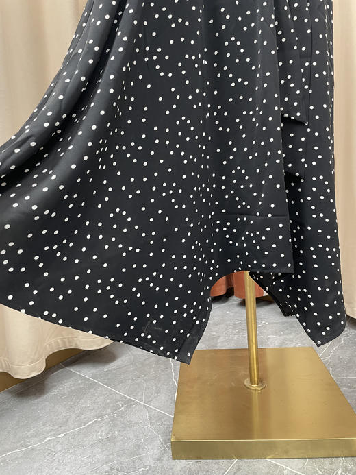 「断码清仓」复古波点立领收腰不规则长裙 L码 ZFYY055 商品图4