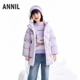 【实体店同款】女童中长款羽绒服冬季新款安奈儿童装AG545393
