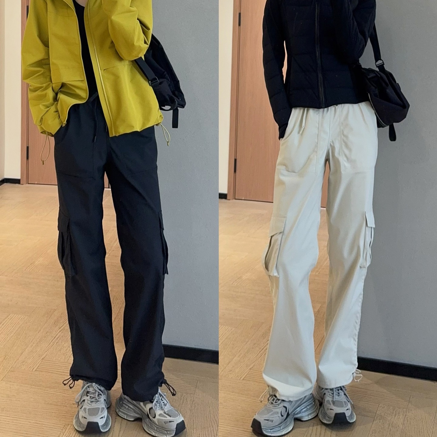 lu家！2025新款山系神裤可束脚直筒加绒工装裤松紧高腰显瘦休闲裤女款！