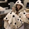 雀说 波点睡袍睡衣女秋冬新款法兰绒家居服珊瑚绒加厚长款甜美公主套装ALW 24007-1 商品缩略图0