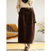牧衣游原创 净色灯芯绒半身裙新款文艺复古简约百搭直筒半裙 汀之 商品缩略图3