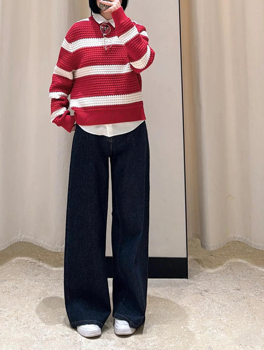 【高品质私服】【IC棉羊绒条纹套头针织衫】利落线条勾勒慵懒随性的廓形，自带复古法式风情G1268-CC【无标出货 介意慎拍】 商品图9