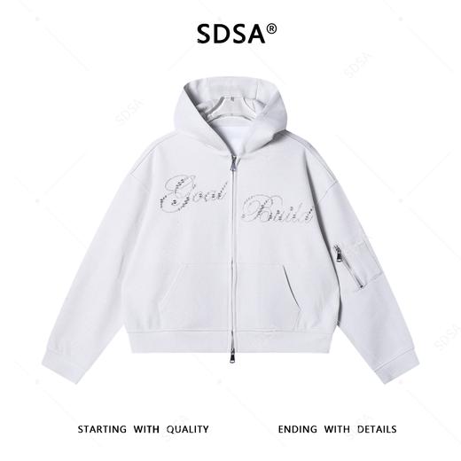 25184SDSA男士秋冬新款痞帅男装美式简约烫钻字母拉链连帽卫衣百搭宽松 商品图1