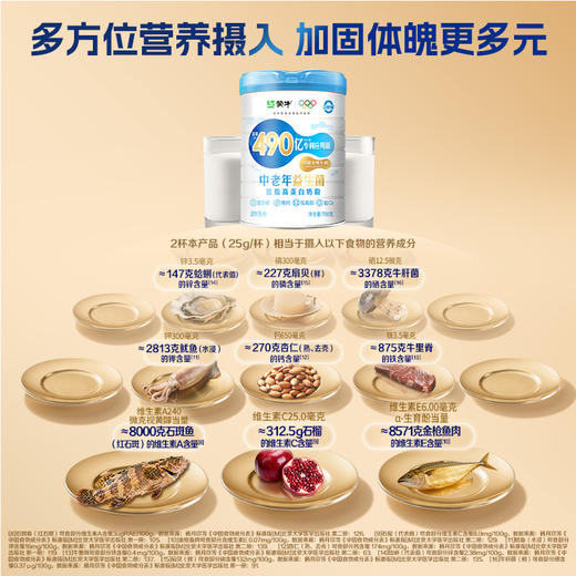 蒙牛中老年益生菌低脂高蛋白奶粉700g 商品图5