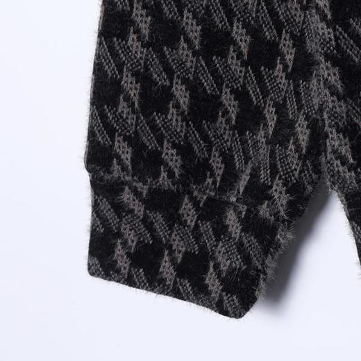 WY1322SDSA男士秋冬新款痞帅男装潮牌绒毛撞色格子抽绳连帽卫衣百搭时尚 商品图4