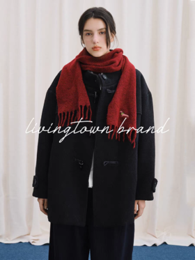 LIVINGTOWN/LT羊毛牛角扣短外套