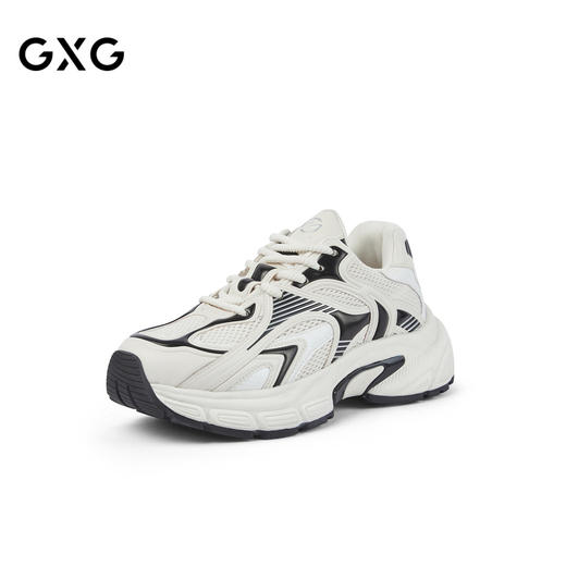 GXG通勤男鞋厚底增高机能潮鞋黑色通勤鞋跑步鞋 商品图1
