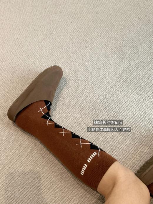 MIU MIU菱格小腿袜 商品图3