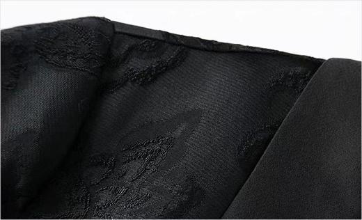 「断码清仓」黑色提花风衣过膝长款收腰外套 L码 ZFYY002 商品图7