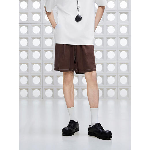 GXG男装 撞明线设计短裤通勤凉爽休闲裤舒适宽松裤 2025夏季新品 商品图2