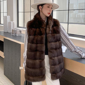 丁摩 仿紫貂新款气质马甲中长款外套33669