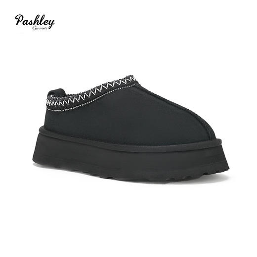 【梅花出品】帕奢利民族风女士羊皮毛一体拖鞋浅口低帮懒人鞋厚底HZ0008HDP 商品图1