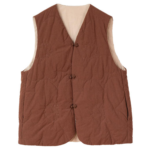 牧衣游原创 60支纯棉机绣两面穿马夹文艺质朴百搭保暖马甲 寒栖月 商品图4