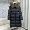 丁摩 M+2025冬新款欧货狐狸大毛领中长款羽绒服女收腰过膝加厚大牌外套5ZF-M003 商品缩略图1