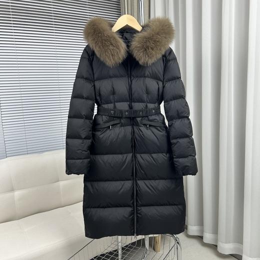 丁摩 M+2025冬新款欧货狐狸大毛领中长款羽绒服女收腰过膝加厚大牌外套5ZF-M003 商品图1