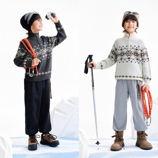 【实体店同款】男童半开领毛衫冬季新款安奈儿童装AB544037 商品图3