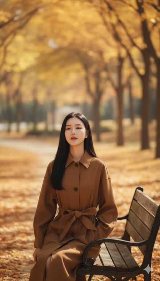 小翻领落肩袖收腰风衣（附腰带） 商品图5