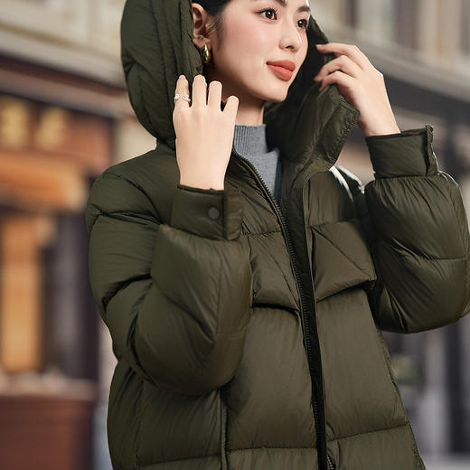 「高货kbnq」全新升级【铂金会员735/天猫999/差价264】(63322)洛诗琳新款加厚中长款羽绒服2025冬季过膝连帽保暖外套 商品图3