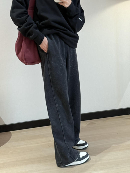 Moco秦岚同款烫钻水洗阔腿裤111005 商品图2