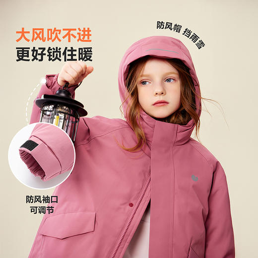 【真心绒】迷你巴拉男女童羽绒服三防透湿保暖连帽加长外套2025冬 商品图3