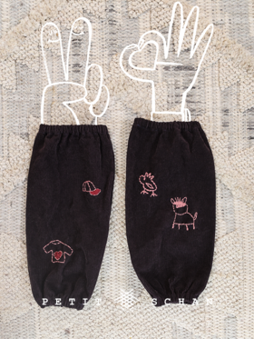 【20天左右发货-单笔实付满1680赠188，和田玉系列除外，无需加购和拍下】PETIT SCHAN小闪 好好干活儿 棉麻灯芯绒刺绣袖套