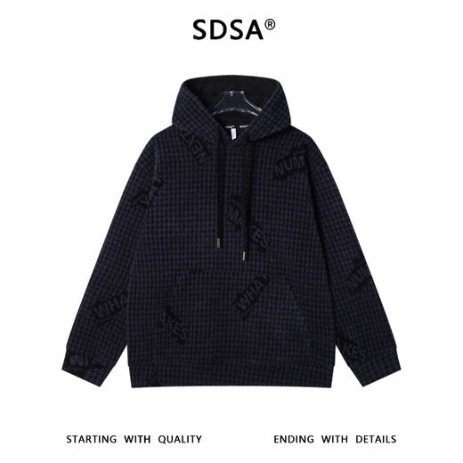 WY1298SDSA男士秋冬新款痞帅男装简约时尚撞色绒毛字母抽绳连帽卫衣百搭 商品图1