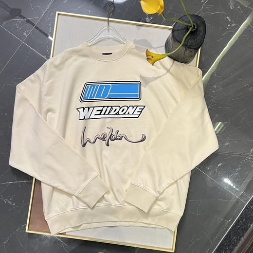 不规则Logo印花长袖圆领套头卫衣 男女同款（蕾姐XL实拍） 商品图5