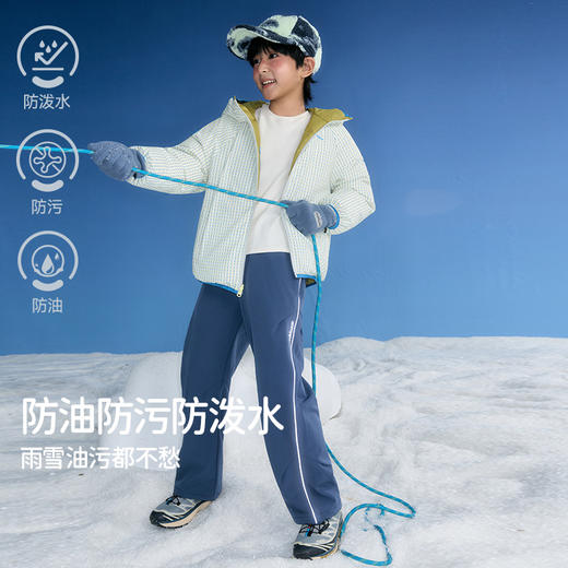 onmygame【加绒彩壳裤】儿童户外长裤防泼水加绒保暖裤子25秋冬新款 商品图2