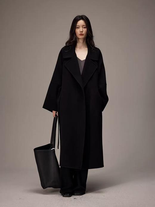 【轻奢双面尼】2518（100%羊毛）韩系阔版斗篷袖阔型气质大衣-喜出 商品图1